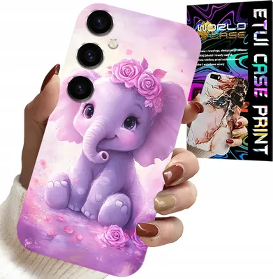 Immagine prodotto di Custodia Per Samsung Galaxy A16 4/5G - Simpatico Elefante Su Sfondo Rosa + Pellicola
