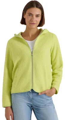 Produktbild von Cecil Teddy-Jacke mit Kapuze in Unifarbe Citrin Green XXL