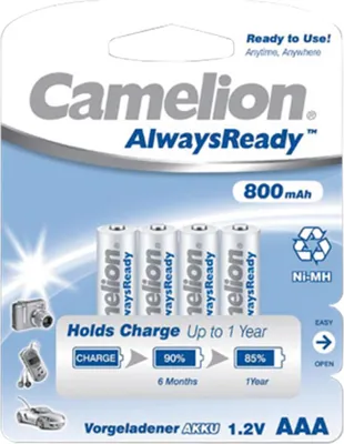 Produktbild von CAMELION NI-MH Always Ready HR03 / AAA / 800mAh / BP4