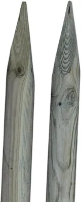 Obrázek produktu pro TIMBERMIK Ø8cm 2 ks Dřevěné Palisády se Špičkou Délka 240 cm Impregnované v Olivově Zelené Zahradní Kůly Plotové Sloupky Odolné Proti Povětrnostním Vlivům