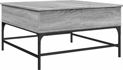 Obrázek produktu pro vidaXL Konferenční stolek šedý Sonoma 80x80x45 cm materiál na bázi dřeva a kovu