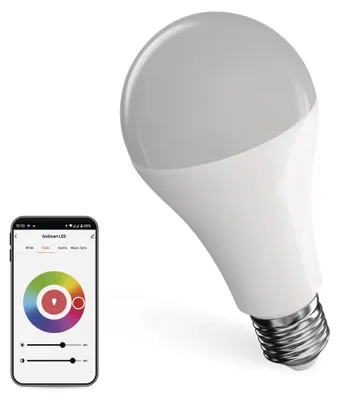 Chytrá LED žárovka GoSmart A65 / E27 / 14 W (94 W) / 1 400 lm / RGB / stmívatelná / WiFi