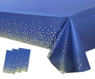 Obrázek produktu pro Obdélníková modrá ubrus, 3 kusy, rozměry 137 x 274 cm, materiál: plast, voděodolná