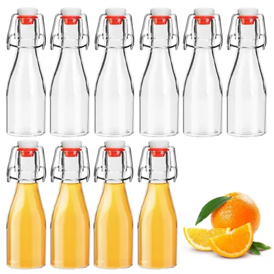 Obrázok produktu pre Sada 10 malých sklenených fliaš s uzáverom, objem 150 ml