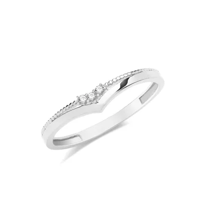 Produktbild von Exklusiver 9 Karat (375) Weißgold Damen - Wünschelrute Ring mit Zirkonia, 50 (15.9); TRS360789KWRSK
