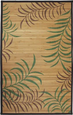 Immagine prodotto di Tappeto in bambù stampato foglie esotiche beige 70x120