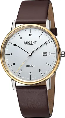 Produktbild von Regent Leder Herren Uhr Armbanduhr Quarz braun Lederarmband D2URF1549