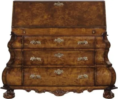 Produktbild von Casa Padrino Luxus Jugendstil Schreibkommode mit 18 Schubladen Braun / Silber 100 x 53 x H. 120 cm - Luxus Qualität