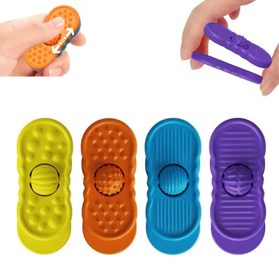 Produktbild von 4 sensorische Steine ​​zum Kuscheln – Abnehmbare Silikonspielzeuge, 7 x 3,2 cm, abnehmbare Schaukelsteine, beruhigendes sensorisches Spielzeug