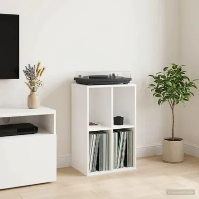 Produktbild von Möbel Schallplattenschrank Weiß 44,5 x 36,5 x 74,5 cm Holzwerkstoff - CD- & DVD-Regale &1974