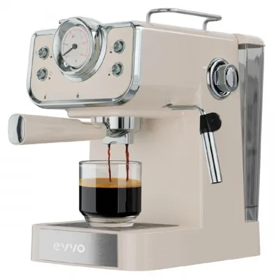 Obrázek produktu pro EVVO Intensa Retro, Espresso kávovar, 1,5 l, Mletá káva, 950 W, Nerezová ocel, Béžová