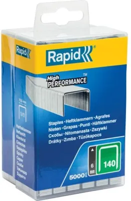 Produktbild von Rapid 40303088, Klammerpack, 6 mm, 5000 Heftklammern, Befestigung, Metallisch, R14, R34, R44, R64, ALU740, ALU840, ALU940, R11, R311, E-tac, ESN114, PS111