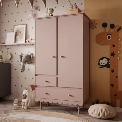 Produktbild von Zweitüriger Kleiderschrank BABUSHKA, rosa