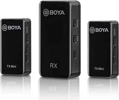 Obrázek produktu pro BOYA BY-XM6-S2 Mini bezdrátový mikrofonní set pro iPhone iPad dosah 100 m baterie 6 h