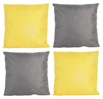 Produktbild von JACK 4x Outdoor Lounge Kissen 45x45cm viele Farben Dekokissen inkl. Füllung Wasserfest Sitzkissen Garten Stuhl, Farbe:2x Gelb - 2x Anthrazit