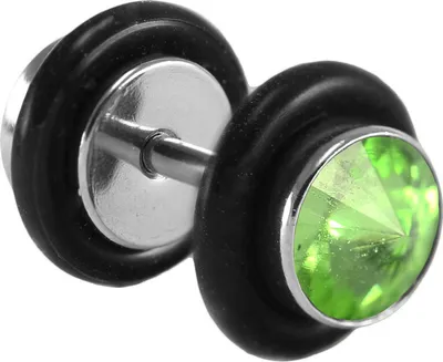 Produktbild von Fake Plug mit Kristallstein Größe - 10 mm Farbe - Grün