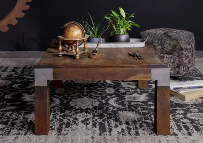 Produktbild von MASSIVMOEBEL24 Couchtisch Mango 85x85x45 braun lackiert Amsterdam #19