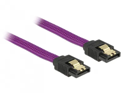Produktbild von DELOCK SATA-Kabel SATA III -> SATA St/St 0.50m violett Premi