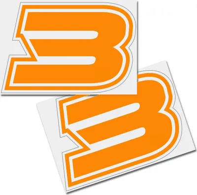Produktbild von Startnummer Aufkleber 2er Set, Schrift Brünn, # 3, orange