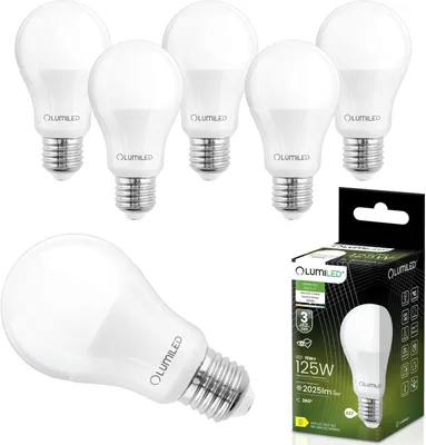 Produktbild von LUMILED LED Lampe 6 Stück Set E27 A65 15W ersetzt 125W 2025Lm 4000K Neutralweiß 230V 260° Abstrahlwinkel Nicht Dimmbar Innenbeleuchtung Tropfen Energiesparlampe