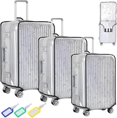 Imagen del producto de Protectores para maletas y fundas, juego de 3 unidades, tamaños 50 cm, 56 cm y 61 cm, para viajes