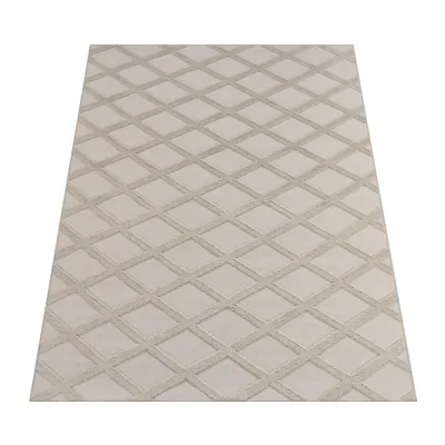 Immagine prodotto di Tappeto soggiorno camera da letto a pelo corto boho scandi rombo 3D grigio antracite dimensioni 160x220 cm