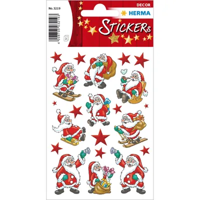Produktbild von HERMA Weihnachts-Sticker DECOR "klassisches Weihnachten" 3 Blatt à 21 Sticker