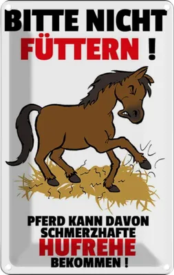 Produktbild von vianmo Blechschild 18x12 cm Pferd nicht füttern schmerzhaft Hufrehe Tier Haustier