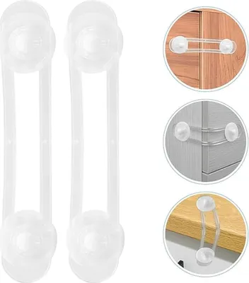 Produktbild von Kindersicherung für Schrankschubladen 10 Stück Lang Schubladensicherung für Türen, Schränke, Kühlschrank und Schubladen, Toilette, Kleben Ohne Bohren, Transparent