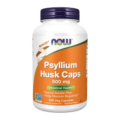 Produktbild von NOW Foods Flohsamen 500 mg (500 Kapseln) 8869