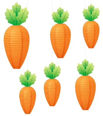Productafbeelding van 6 Stuks Wortelvormige Papieren Lantaarns voor Decoratie
