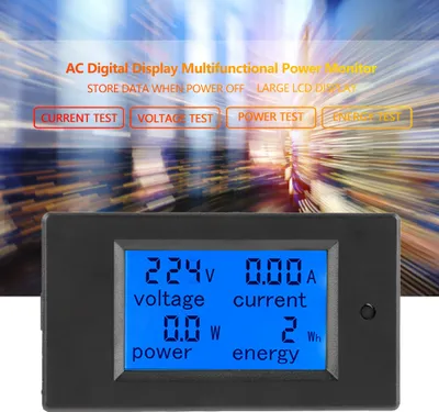 Obrázok produktu pre Napäťový merač, striedavý voltmeter, merač výkonu, merač prúdu, monitor výkonu, merač energie