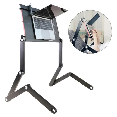 Produktbild von Klappbarer Notebooktisch, Faltbarer Laptoptisch,höhenverstellbar,Liegender Laptopständer für Bett, Sofa,Schwarz