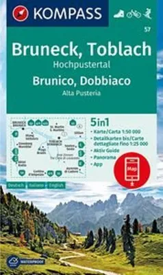 Image de KOMPASS Wanderkarte Bruneck, Toblach, Hochpustertal / Bruneck, Toblach, Hochpustertal 1:50 000