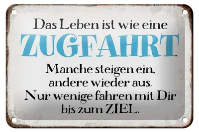 Produktbild von Blechschild Spruch 18x12cm Leben ist wie eine Zugfahrt