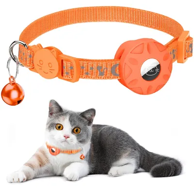 Imagen del producto de Collar para gatos con soporte para AirTag, reflectante, ajustable, con cierre de seguridad, ideal para gatitos y cachorros