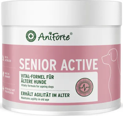 Produktbild von AniForte Senior Active für Hunde 250 g - natürliche Unterstützung & Nährstoffversorgung im Alter, speziell für Senioren Hunde für Agilität & Vitalität