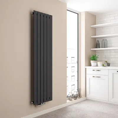 Zdjęcie produktu dla EMKE grzejnik pionowy płytowy 1600x460mm antracytowy płaski jednowarstwowy ogrzewanie z podłączeniem środkowym, 850W