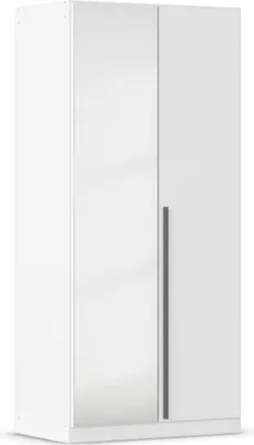 Produktbild von Drehtürenschrank >Alba< in alpinweiß / Spiegel - 91x197x56 (BxHxT)