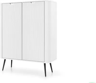 Image de Commode avec portes LOTAS – blanc / noir