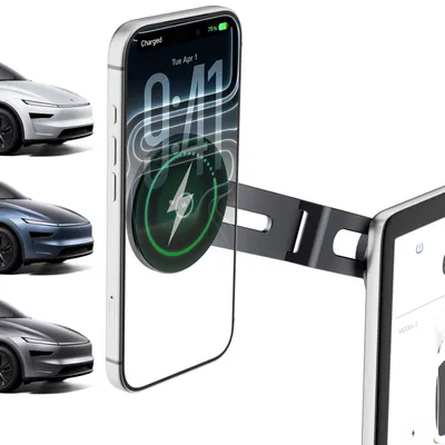 Image de Support magnétique pour téléphone, compatible avec les modèles Tesla Model 3/Y, couleur noire
