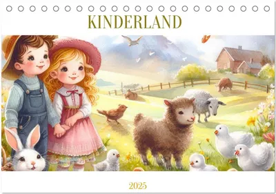 Produktbild von KINDERLAND (Tischkalender 2025 DIN A5 quer), CALVENDO Monatskalender