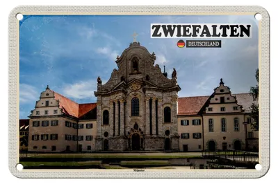 Produktbild von Blechschild Städte Zwiefalten Münster Gebäude Deko 18x12cm Schild