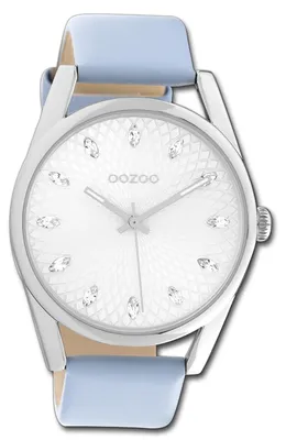 Imagen del producto de Reloj de pulsera para mujer Oozoo, modelo Timepieces C10815, correa de cuero azul, movimiento de cuarzo, esfera analógica, referencia D3UOC10815
