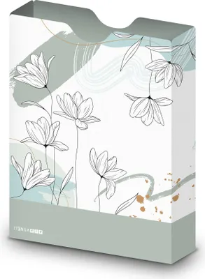 Produktbild von itenga Heftbox DIN A4 Hochformat aus PP Motiv Blumenmotiv mint
