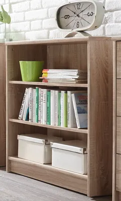 Produktbild von Regal Beistellregal Dekoregal Standregal Holzregal Bücherregal Büro "Olli II" Sonoma-Eiche