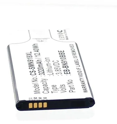 Produktbild von Akku für Samsung EB-BN910BBE mit NFC Li-Ion 3,85 Volt 2800 mAh schwarz.