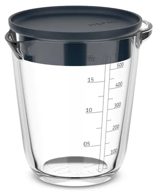 Imagen del producto de Mepal, vaso medidor de vidrio Chef it de 500 ml con tapa - color azul marino. Código del producto: 102310518100. Número de artículo: 8720294045915