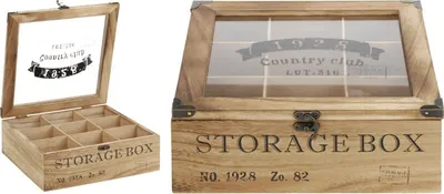 Produktbild von Storage Box Teekiste mit 9 Fächern und Sichtfenster Tee Teedose Teebeutel