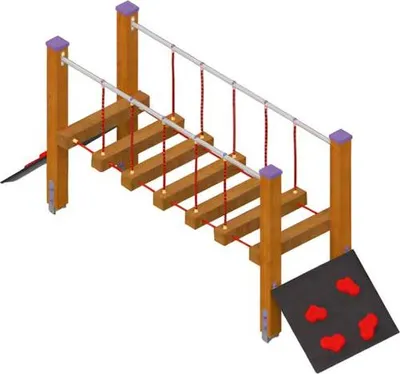 Produktbild von Wackelbalken Spielplatz Balancierbrücke Hängebrücke Kletterbrücke Schwebebalken